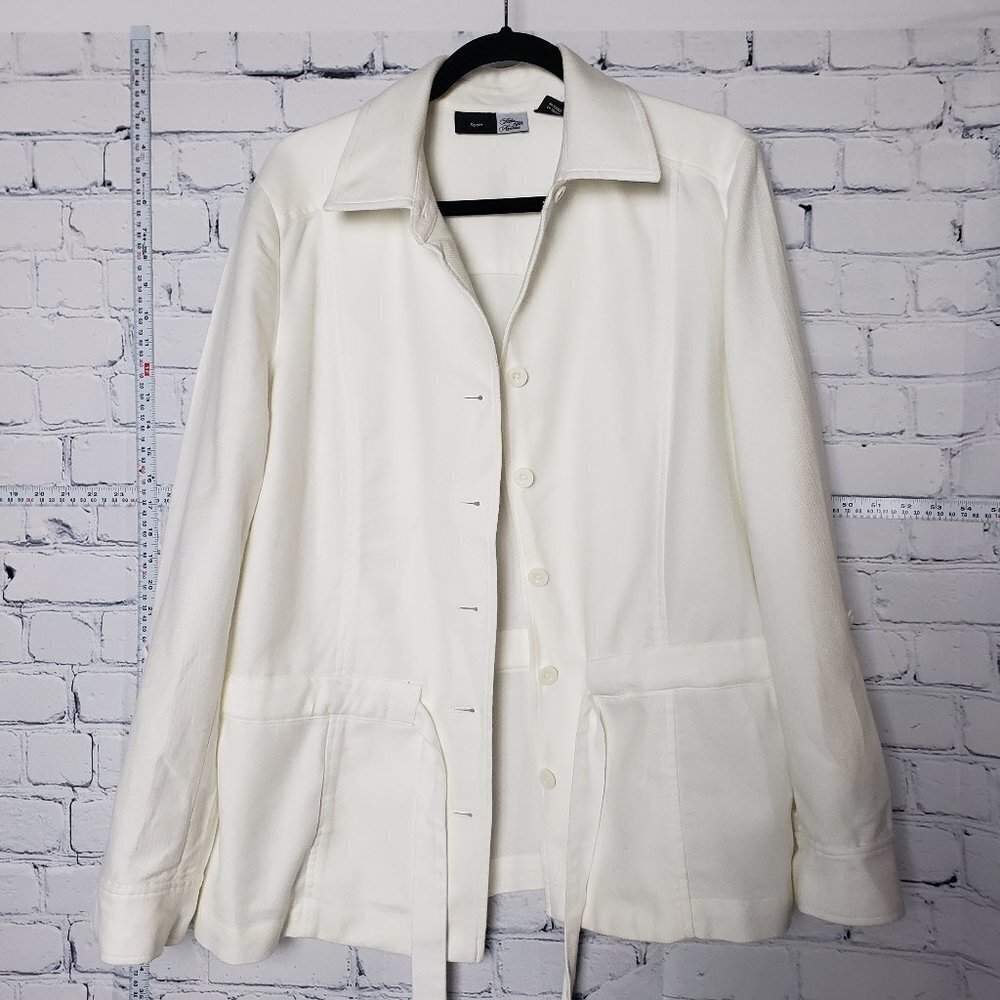 Saks Fifth Avenue Sport 100% cotton white Jacket NWT size 16